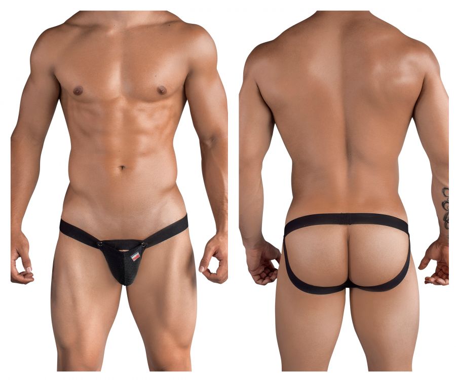 Pikante Underwear 7706211070544 PIK 9253 Holes Jockstrap Black - Large