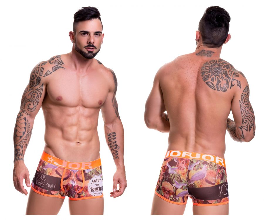JOR 7703424127416 Mens 0489 Mojito Boxer Briefs, Orange - Small