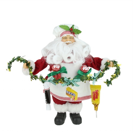 Santa Claus Holding a Garland with Tootsie Candies Christmas Decoration
