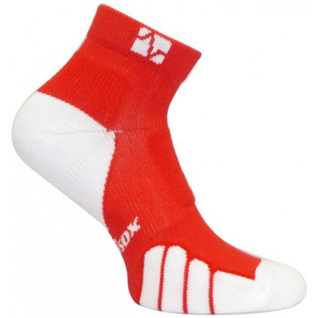 VT 1010T Tennis Color on Court Ped Drystat Compression Socks, Red - Extra-Large