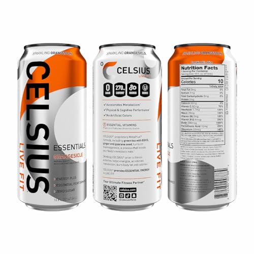 CELSIUS ESSENTIALS  Sparkling Orangesicle  Performance Energy Drink 16 Fl Oz Single Can thumbnail