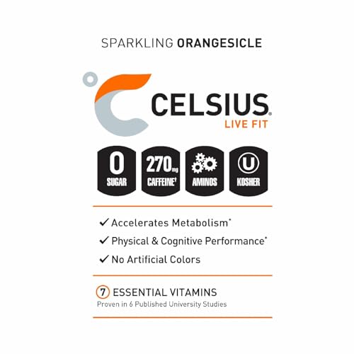 CELSIUS ESSENTIALS  Sparkling Orangesicle  Performance Energy Drink 16 Fl Oz Single Can thumbnail