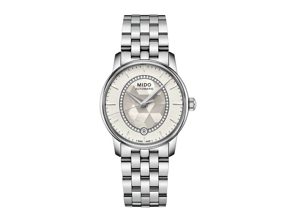 Mido Women's Swiss Automatic Baroncelli Diamond (1/10 Ct. T.w.) Stainless Steel Bracelet Watch 33mm - Stainless Steel
