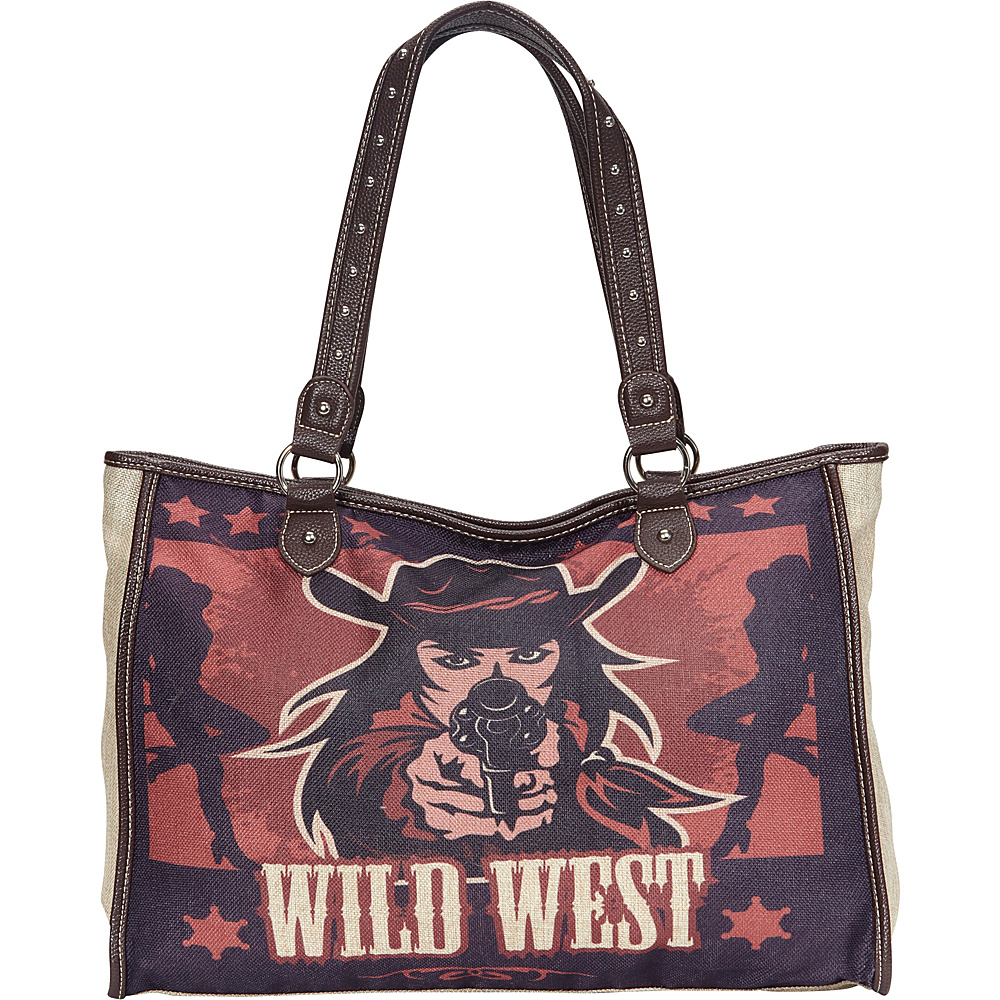 Montana West Wild West Canvas Tote Tan - Montana West Fabric Handbags