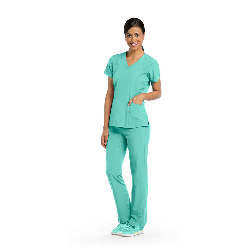 Barcoâ¢ One Women's 5105 V-Neck Perforated Detail Performance Scrub Top - Plus, Womens, Size 4x-large, Blue