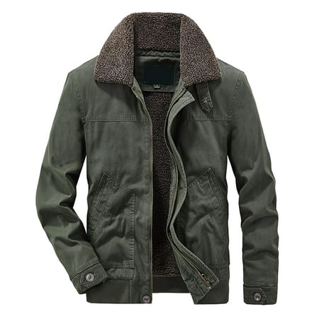 GWAABD Men S Winter Coat Sherpa Lined Lapel Quilted Jacket Thicken Thermal Warm Velvet Padded Coat Cold Weather Windproof Overcoat Ag XL