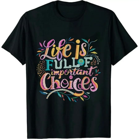 MAYZERO Black T Shirt Funny Life Is Full of Important Choices Vintage Golf Golfer T-Shirt 1136