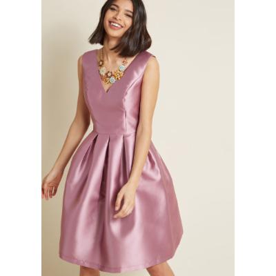 Chi Chi London Sweetly Celebrated Fit and Flare Dress in Mauve in 16