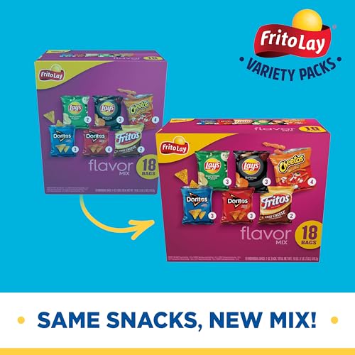 Frito-Lay Snacks Flavor Mix Chips Variety Pack, Doritos, Lay's, Chetos, Fritos, 1oz Bags -18 Count (Pack of 1) (Assortment May Vary) thumbnail