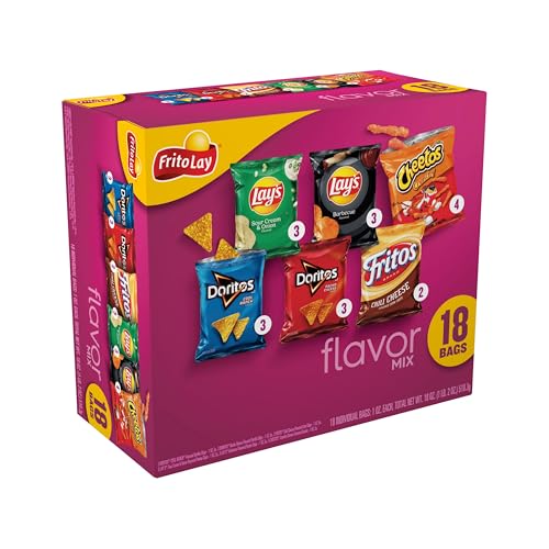 Frito-Lay Snacks Flavor Mix Chips Variety Pack, Doritos, Lay's, Chetos, Fritos, 1oz Bags -18 Count (Pack of 1) (Assortment May Vary) thumbnail