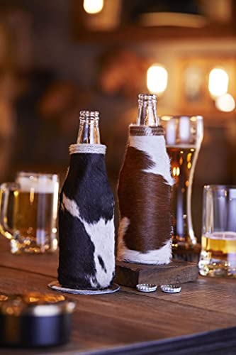 Myra Bag Cool Me Down Beer Pint Holder Upcycled Leather & Cowhide S-2289 thumbnail