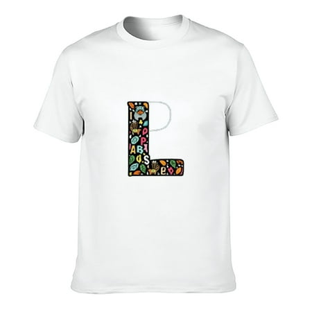FLORID Animal Pattern L Letters Printing Graphic Tees Funny Men S Short Sleeve T-Shirt White