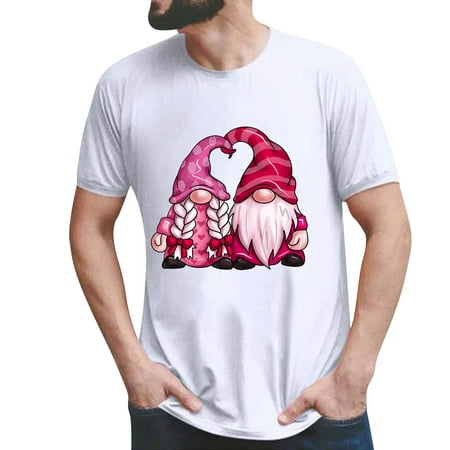 Valentines Day Graphic T Shirt Couple Matching Short Sleeve T Shirt Top Mens Model White Comfortable Fit Daily Wear L