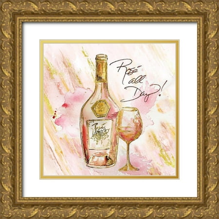Tre Sorelle Studios 15x15 Gold Ornate Wood Framed with Double Matting Museum Art Print Titled - Rose All Day III (Rose All Day)