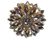 Pink & White Colored Metal Brooch-Pin with Faceted Accents #2313