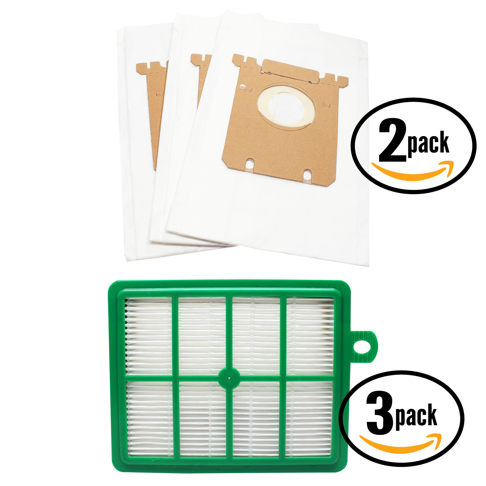 6 Replacement Eureka 6990 Series Vacuum Bags & 3 Filter - Compatible Eureka Style OX Vacuum Bag & HF-12, HF-1 Filter