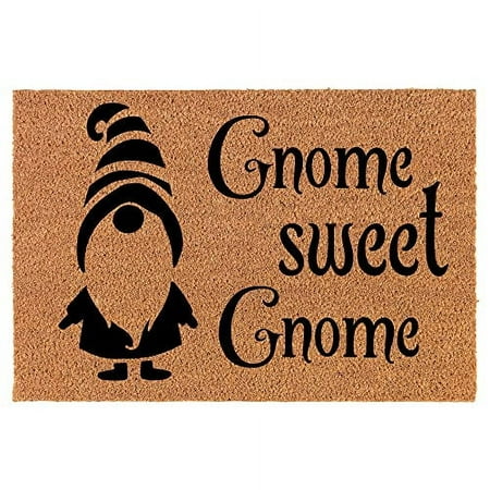 Welcome Doormat Natural Coco Coir Door Mat Gnome Sweet Gnome Home Funny (24  X 16 )