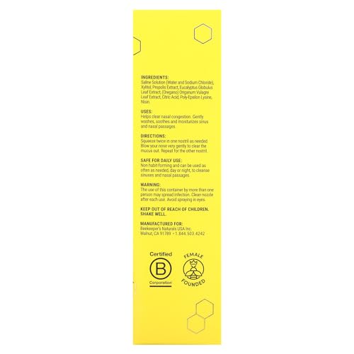 Beekeepers Naturals Propolis Xylitol Nasal Spray Max - 1 Fl Oz/30ml: Ethyl Alcohol-Free, Gluten-Free Treatment thumbnail