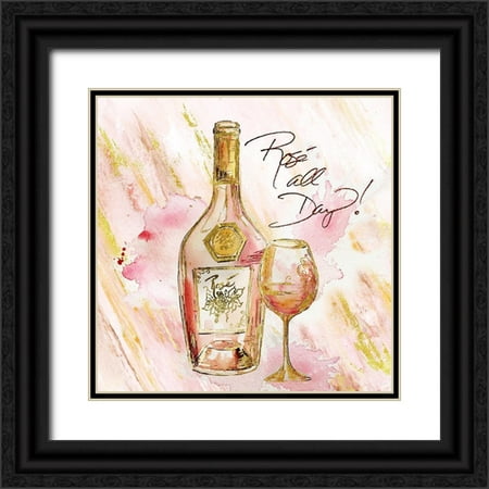 Tre Sorelle Studios 15x15 Black Ornate Wood Framed with Double Matting Museum Art Print Titled - Rose All Day III (Rose All Day)