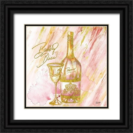 Tre Sorelle Studios 15x15 Black Ornate Wood Framed with Double Matting Museum Art Print Titled - Rose All Day VI (Bubbly Bliss)