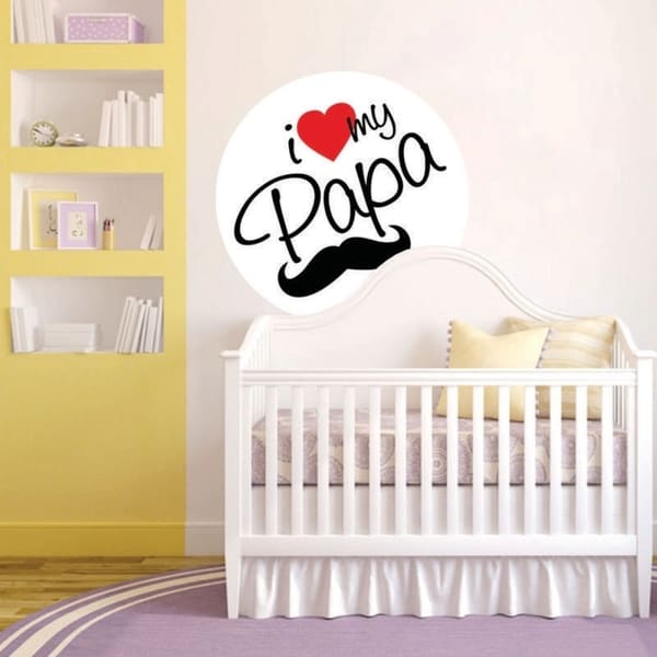 Love Papa Lettering Full Color Wall Decal Sticker K-1136 FRST Size 30
