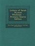 Letters of Sarah Wyman Whitman Paperback | Indigo Chapters