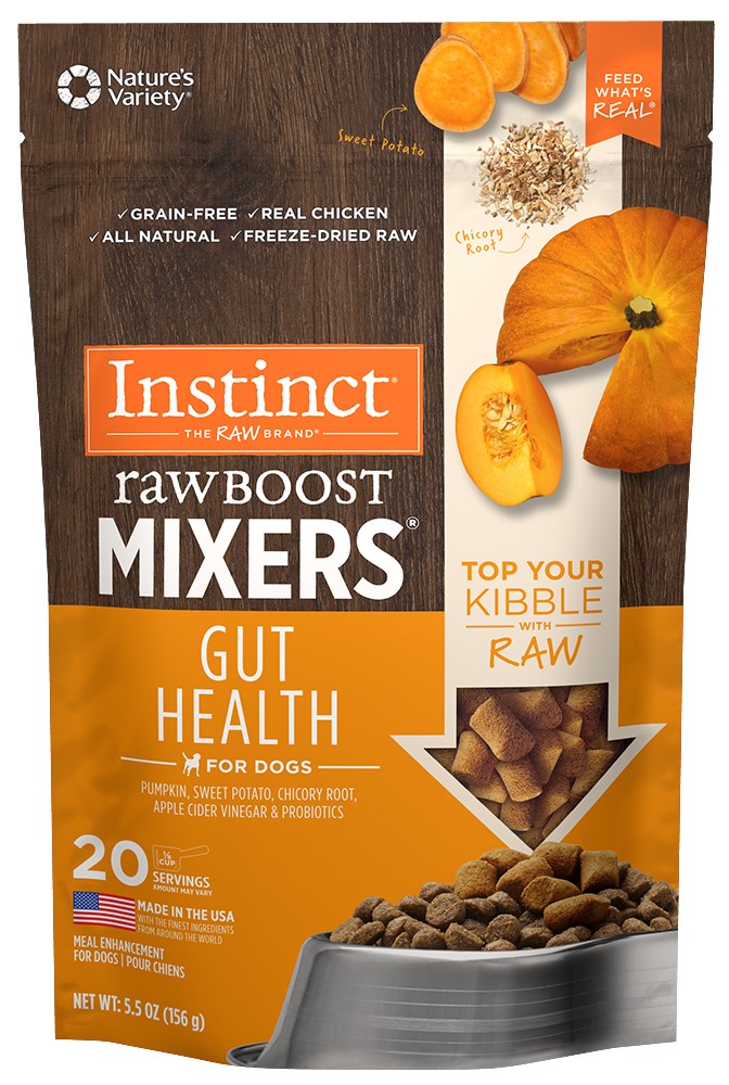 Instinct Freeze Dried Raw Boost Mixers Gut Health Grain Free All Natural Dog Food Topper by Nature's Variety, 0.75 Oz., 5.5 OZ