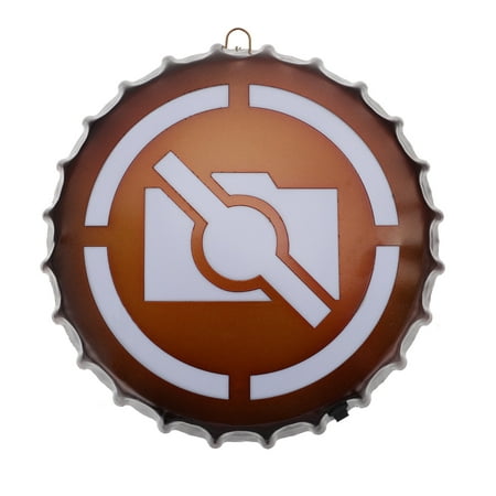 LED Sign Decoration Light 1 Pc American Retro LED Light Sign Beer Lid Shape Light Sign Light Indicator