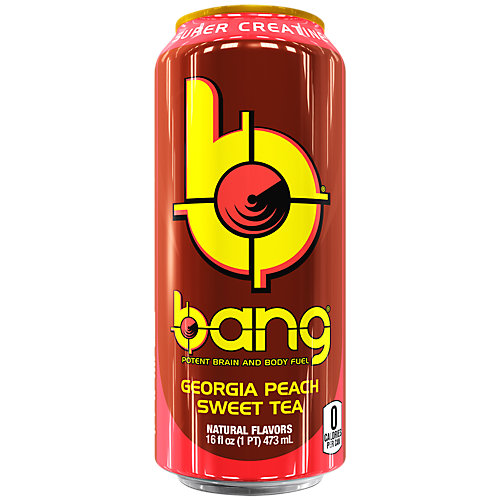 (12 Cans) Bang Georgia PEach Sweet Tea Energy Drink with Super Creatine  16 Fl Oz