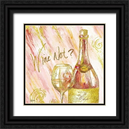 Tre Sorelle Studios 26x26 Black Ornate Wood Framed with Double Matting Museum Art Print Titled - Rose All Day II (Wine Not?)