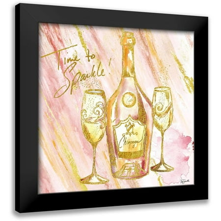 Tre Sorelle Studios 15x15 Black Modern Framed Museum Art Print Titled - Rose All Day IV (Time to Sparkle)