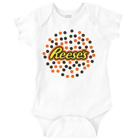 Reese S Chocolate Pieces Candy Dots Romper Boys or Girls Infant Baby Brisco Brands NB