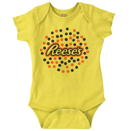Reese S Chocolate Pieces Candy Dots Romper Boys or Girls Infant Baby Brisco Brands 24M