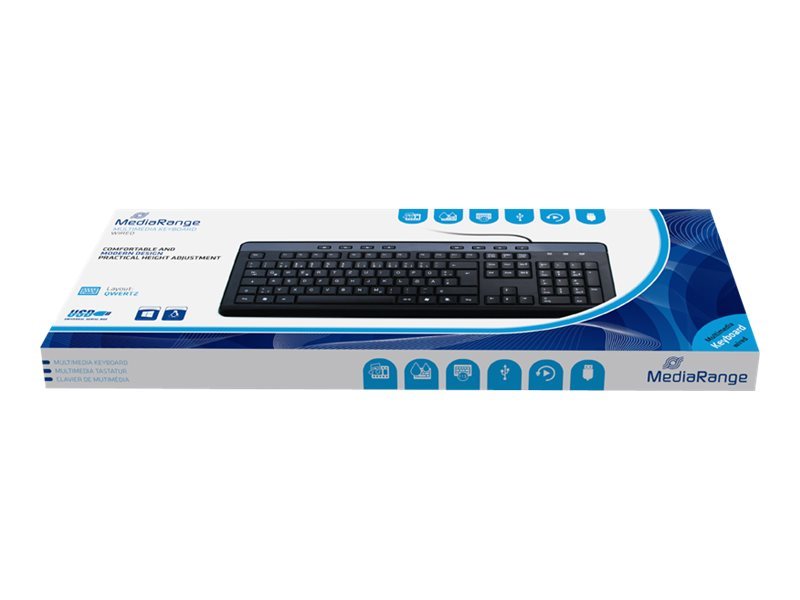 MediaRange MROS102 Multimedia Keyboard QWERTZ with Cable Black Modern