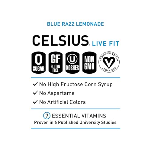 CELSIUS Fizz Free Blue Razz Lemonade, Functional Essential Energy Drink 12 Fl Oz (Pack of 12) thumbnail