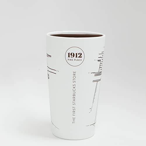 Starbucks the First Coffee Store Pike Place Storefront Soft Touch Ceramic Travel Mug, 12 Oz thumbnail