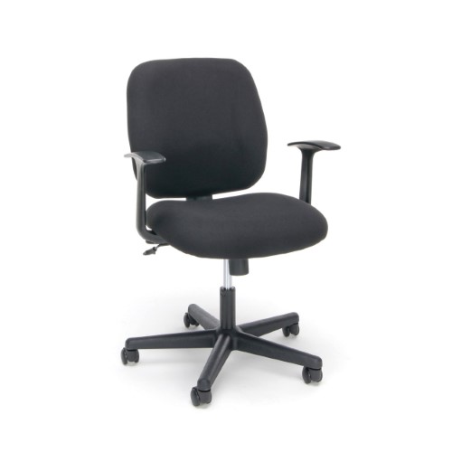 ESS-3070 Office Furniture Essentials Elastic Fabric Pneumatic Seat Height Adjustable Swivel Task Black Comuter Chair with Arms