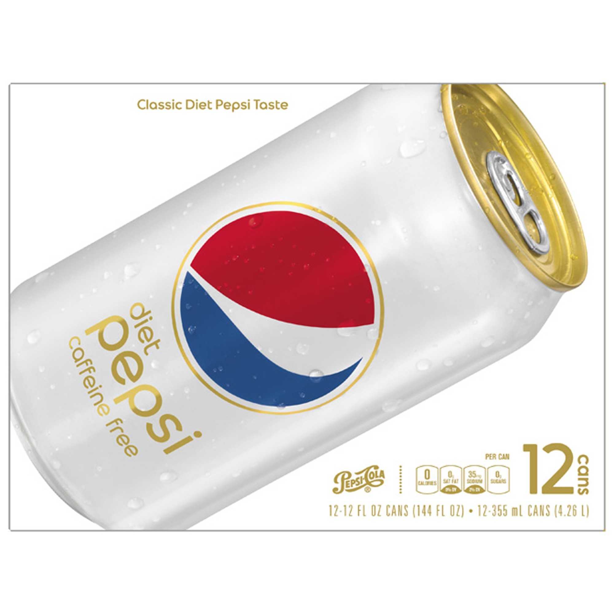 Pepsi Caffeine-Free Diet Cola Soda, 12 Fl. Oz., 12 Count