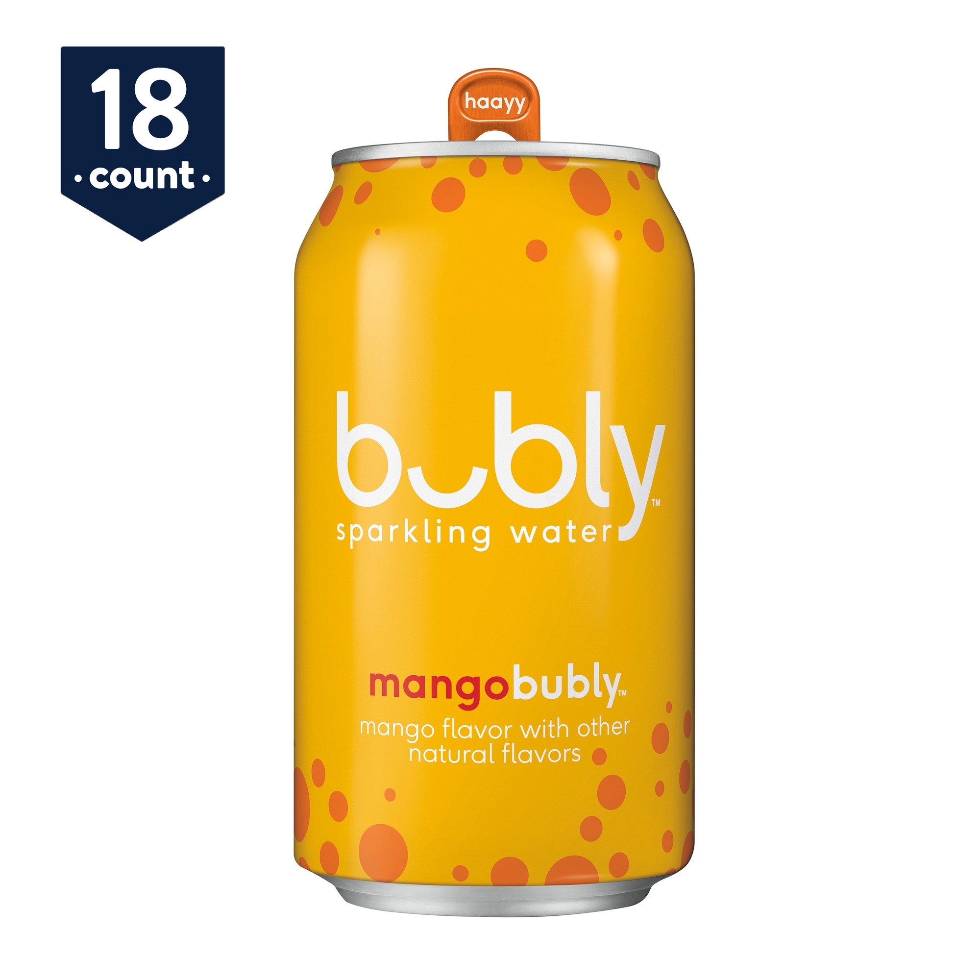 Bubly Sparkling Water  Mango  12 Fl Oz  18 Count Cans