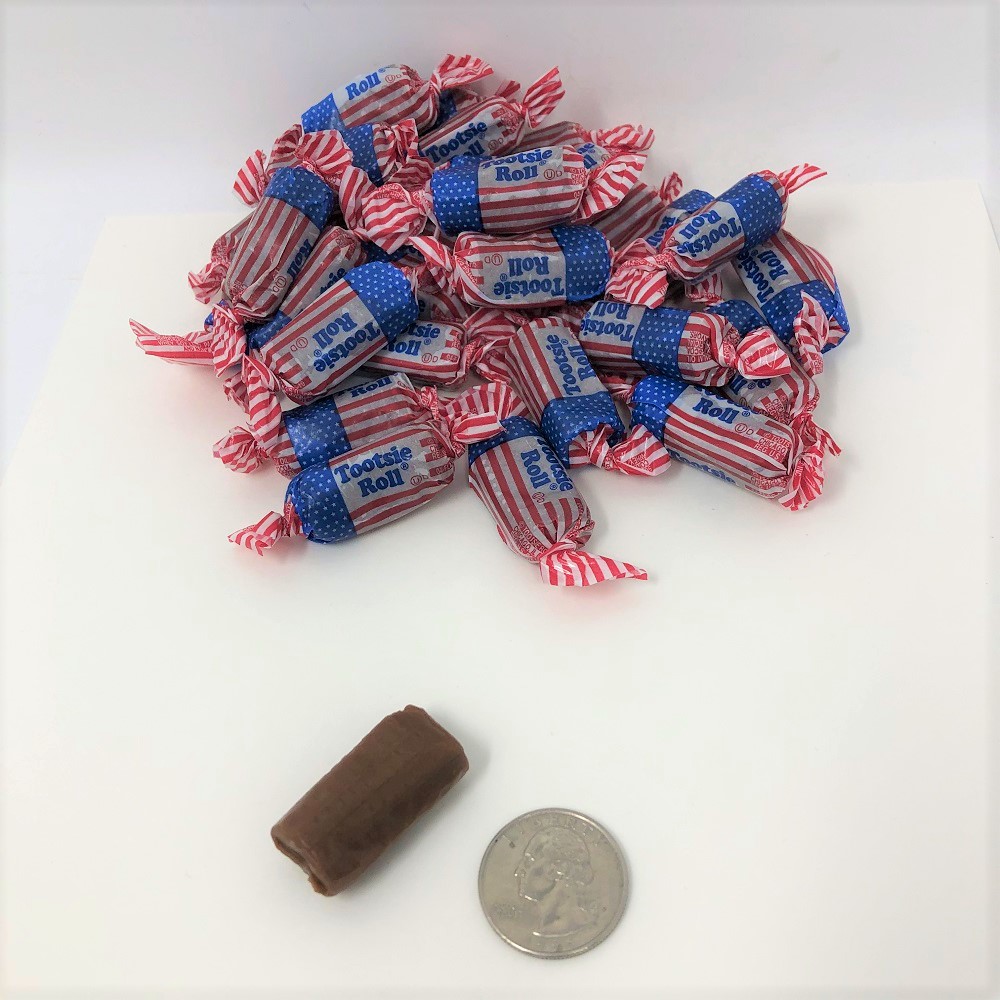 Patriotic Tootsie Rolls Midgee Flag Wrapped 2 Pound Tootsie Rolls Bulk Candy