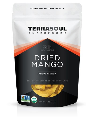 Terrasoul Superfoods Organic Dried Mango Slices  16 Oz - Naturally Sweet & Tart | No-Added Sugar | Healthy Prebiotic