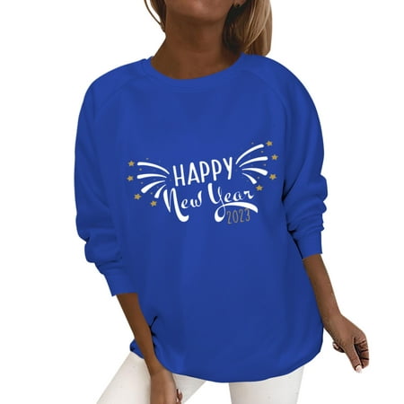 CLZOUD Cute Sweatshirts for Women Trendy Letter Graphic Print Sweater Long Sleeve Tunic Tops Round Neck Lightweight Blouse Fall Winter Casual Loose Pu