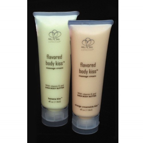 Bundle Package of Flavored Body Kiss Orange Creamsic and Swiss Navy Water Based Lubricant 5ml Foil