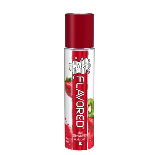 Bundle Package of Wet Flavored Kiwi Strawberry 1.0 Fl Oz and Swiss Navy Water Based Lubricant 5ml Foil