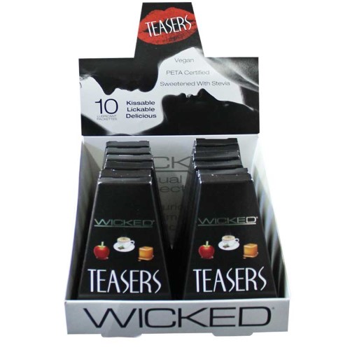 Bundle Package of Wicked Teasers 10 Flavors per Pk 12/Dp and Swiss Navy Water Based Lubricant 5ml Foil - All