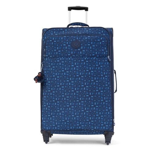 Kipling Parker Printed Ladies Large Monkey Mania Blue Polyester Rolling Luggage Bag WL-4804