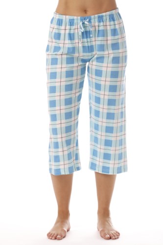 Just Love Womens Pajama Plaid Capri Pants Sleepwear 6331-10018-BLK-M (Blue  1X)