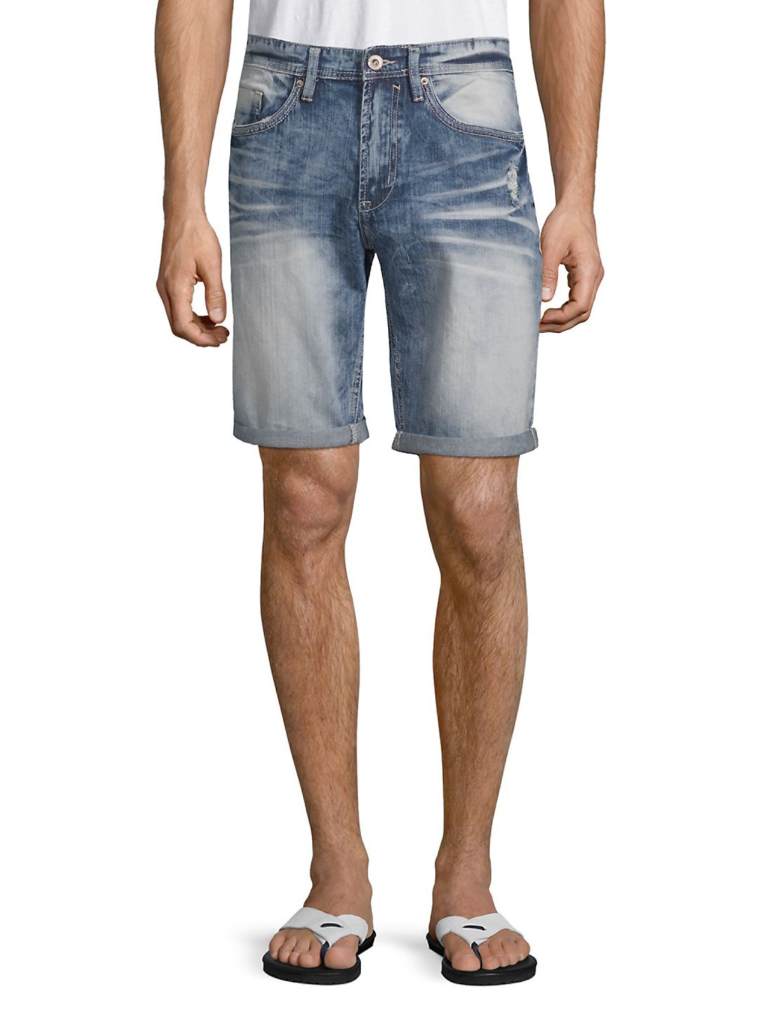 BUFFALO David Bitton Men's Evan Basic Denim Shorts - Medium Blue, Size 33