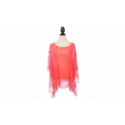 Light-weight Poncho Swimwear Cover-up One Size Cover up 4888 Coral