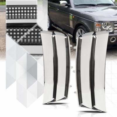 Glossy Chrome/Black ABS Side Fender Vent Grille/Grill for 03-12 Range Rover L322 04 05 06 07 08 09 10 11